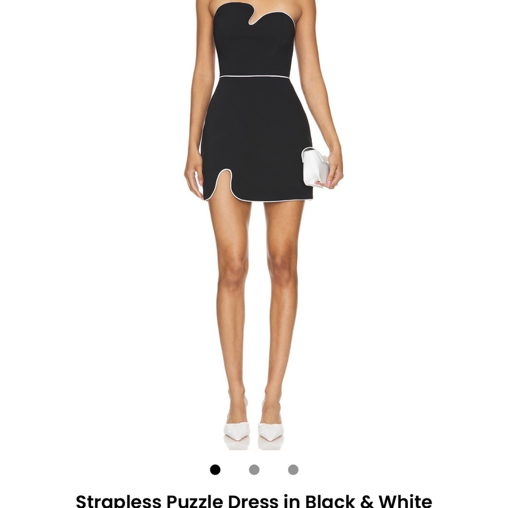 Amanda Uprichard Strapless Black and White Dress